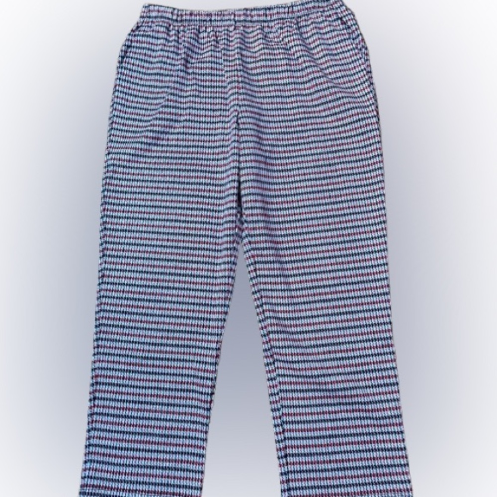 Lands’ End Sport Knit Straight Leg Houndstooth Pull On Pants Size Large Petite